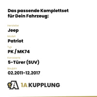 Jeep Patriot 5-Türer (SUV) 02.2011-12.2017 PK / MK74 BRiNK Anhängerkupplung mit JAEGER Elektrosatz