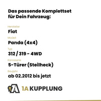Fiat Panda (4x4) 5-Türer (Steilheck) ab 02.2012 312 / 319 - 4WD Westfalia-Automotive mit JAEGER Elektrosatz
