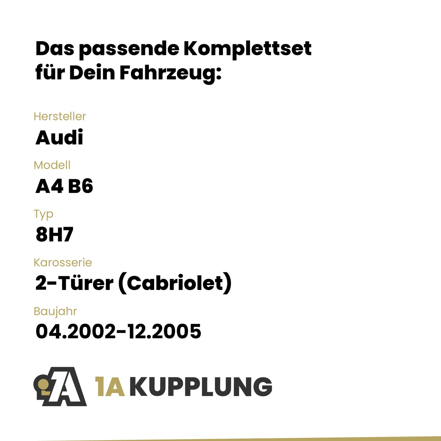 Audi A4 B6 2-Türer (Cabriolet) 04.2002-12.2005 8H7 BRiNK Anhängerkupplung mit JAEGER Elektrosatz