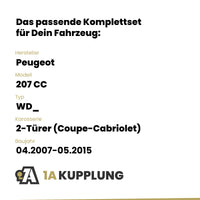 Peugeot 207 CC 2-Türer (Coupe-Cabriolet) 04.2007-05.2015 WD_ Westfalia-Automotive mit JAEGER Elektrosatz