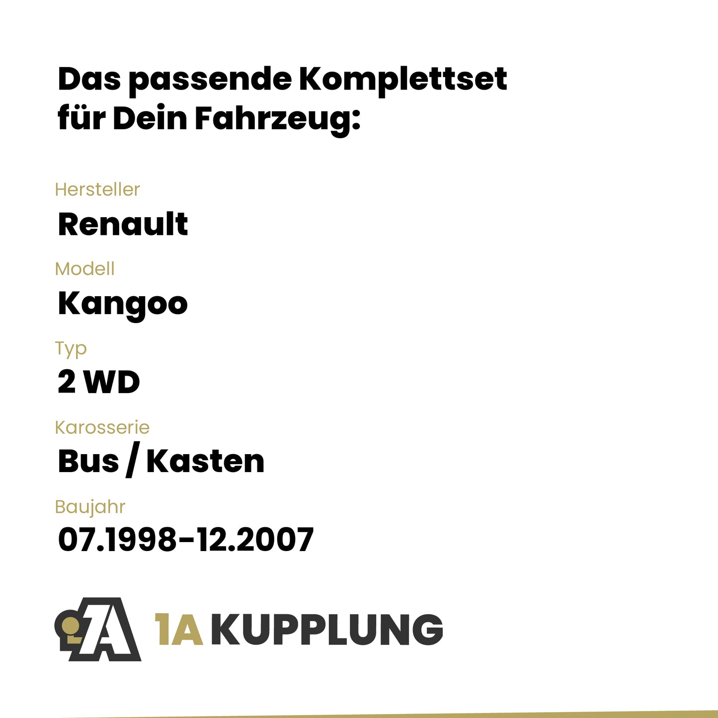 Renault Kangoo Bus / Kasten 07.1998-12.2007 2 WD Westfalia-Automotive mit JAEGER Elektrosatz