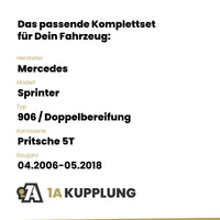 Mercedes Sprinter Pritsche 5T 04.2006-05.2018 906 / Doppelbereifung BRiNK Anhängerkupplung mit JAEGER Elektrosatz