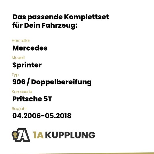 Mercedes Sprinter Pritsche 5T 04.2006-05.2018 906 / Doppelbereifung BRiNK Anhängerkupplung mit JAEGER Elektrosatz