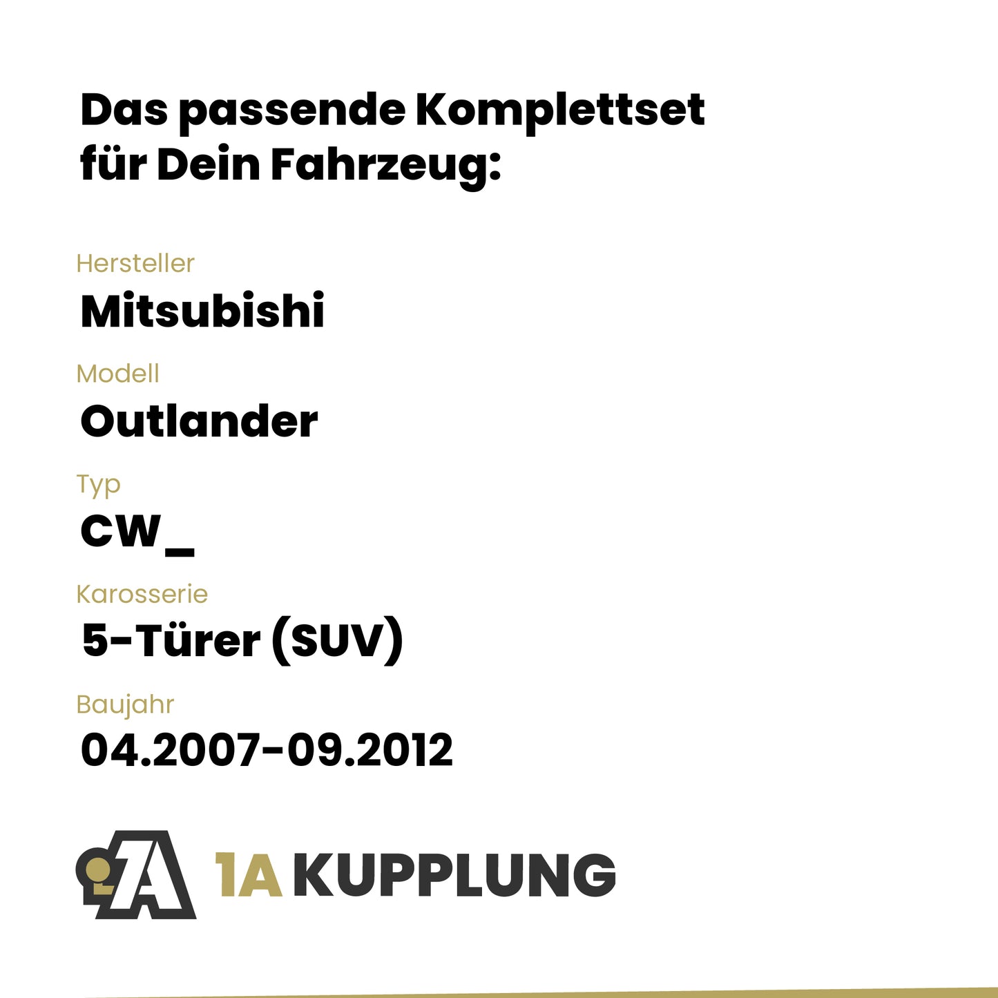 Mitsubishi Outlander 5-Türer (SUV) 04.2007-09.2012 CW_ BRiNK Anhängerkupplung mit JAEGER Elektrosatz