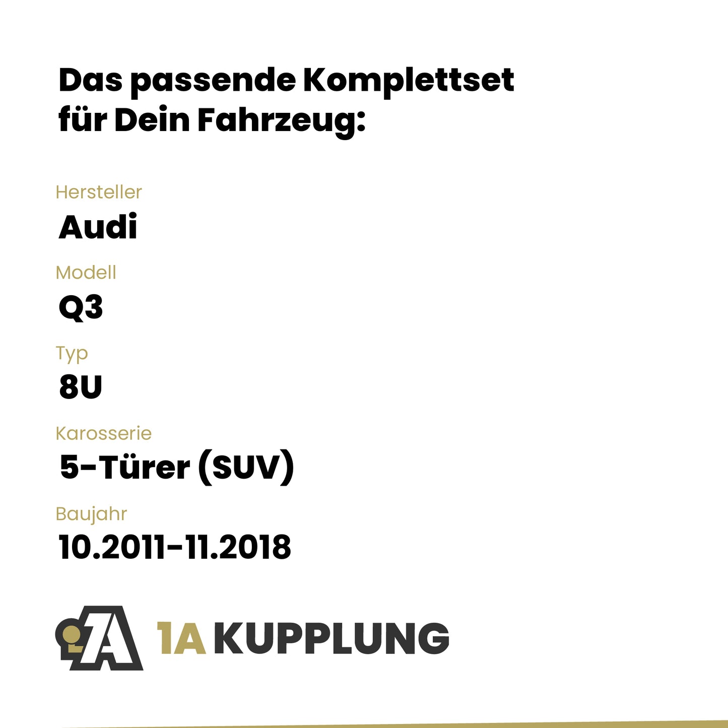 Audi Q3 5-Türer (SUV) 10.2011-11.2018 8U BRiNK Anhängerkupplung mit JAEGER Elektrosatz