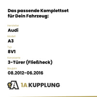 Audi A3 3-Türer (Fließheck) 06.2014-06.2016 8V1 BRiNK Anhängerkupplung mit JAEGER Elektrosatz