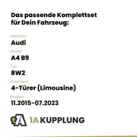 Audi A4 B9 4-Türer (Limousine) 11.2015-09.2019 8W2 BRiNK Anhängerkupplung mit JAEGER Elektrosatz