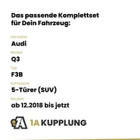 Audi Q3 5-Türer (SUV) ab 12.2018 F3B BRiNK Anhängerkupplung mit JAEGER Elektrosatz