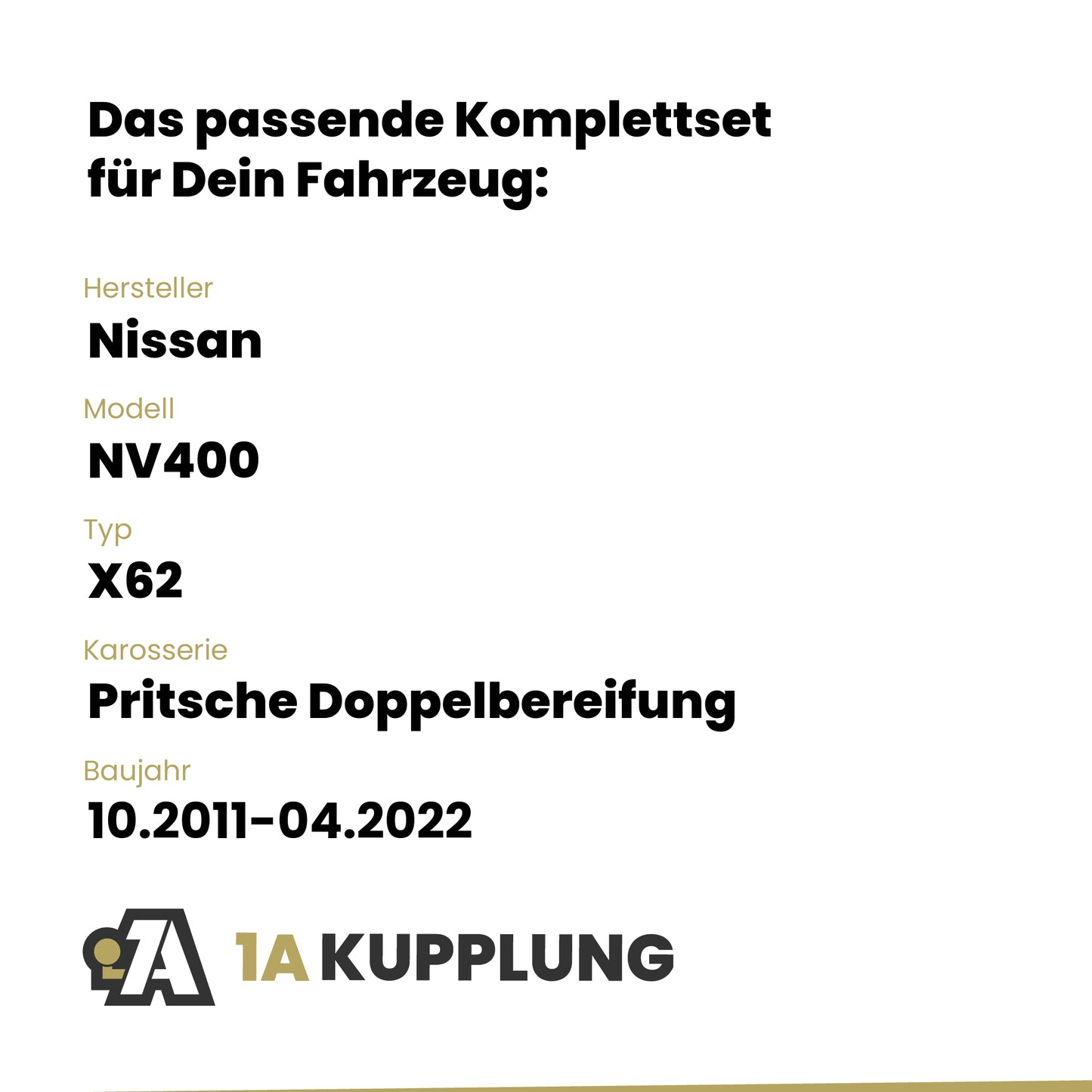 Nissan NV400 Pritsche Doppelbereifung 10.2011-08.2014 X62 BRiNK Anhängerkupplung mit JAEGER Elektrosatz