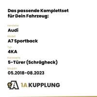 Audi A7 Sportback 5-Türer (Schrägheck) 05.2018-08.2023 4KA BRiNK Anhängerkupplung mit JAEGER Elektrosatz