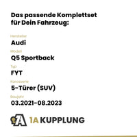 Audi Q5 Sportback 5-Türer (SUV) 03.2021-08.2023 FYT BRiNK Anhängerkupplung mit JAEGER Elektrosatz