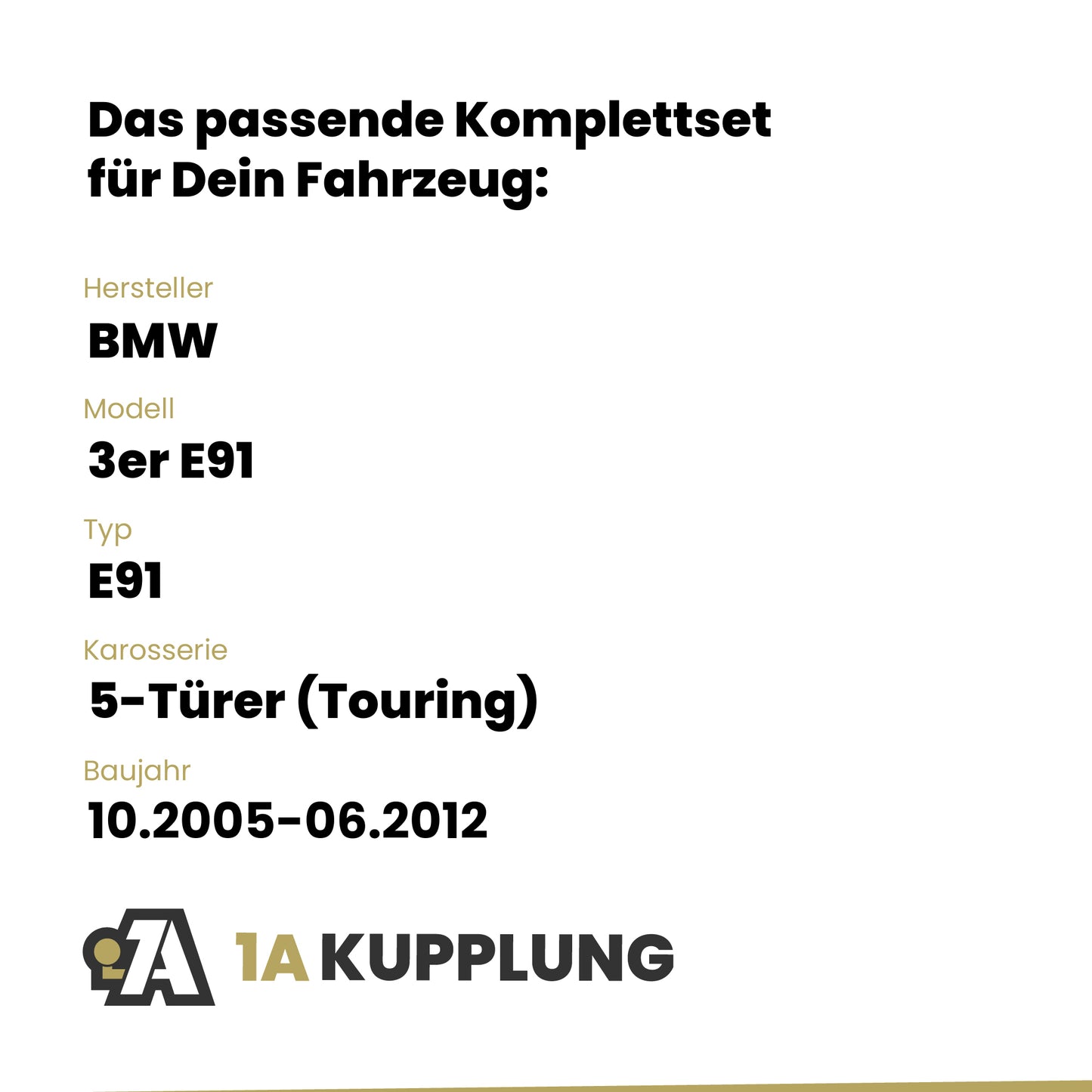 BMW 3er E91 5-Türer (Touring) 10.2005-06.2012 E91 BRiNK Anhängerkupplung mit JAEGER Elektrosatz