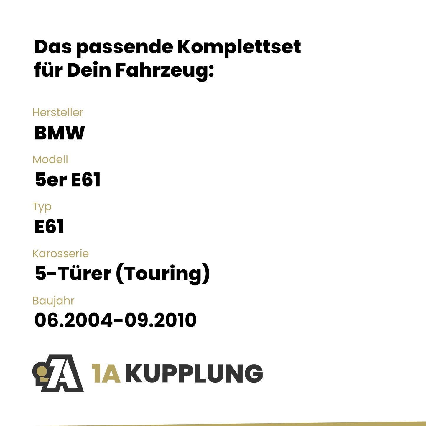 BMW 5er E61 5-Türer (Touring) 06.2004-09.2010 E61 BRiNK Anhängerkupplung mit JAEGER Elektrosatz
