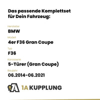 BMW 4er F36 Gran Coupe 5-Türer (Gran Coupe) 06.2014-06.2021 F36 BRiNK Anhängerkupplung mit JAEGER Elektrosatz
