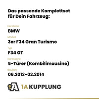 BMW 3er F34 Gran Turismo 5-Türer (Kombilimousine) 06.2013-02.2014 F34 GT BRiNK Anhängerkupplung mit JAEGER Elektrosatz