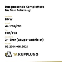 BMW 4er F32/F33 2-Türer (Coupe-Cabriolet) 03.2014-06.2021 F32 / F33 BRiNK Anhängerkupplung mit JAEGER Elektrosatz
