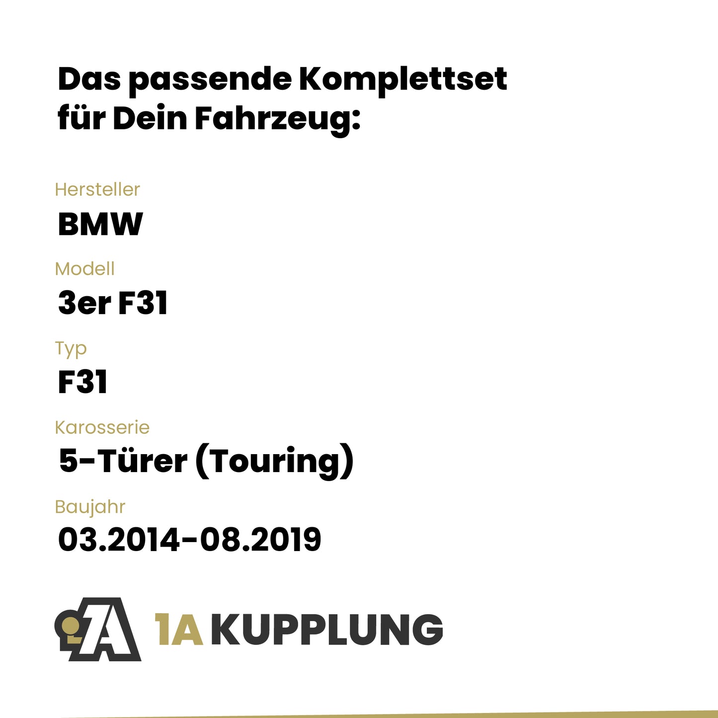 BMW 3er F31 5-Türer (Touring) 03.2014-08.2019 F31 BRiNK Anhängerkupplung mit JAEGER Elektrosatz