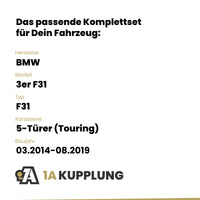 BMW 3er F31 5-Türer (Touring) 03.2014-08.2019 F31 BRiNK Anhängerkupplung mit JAEGER Elektrosatz