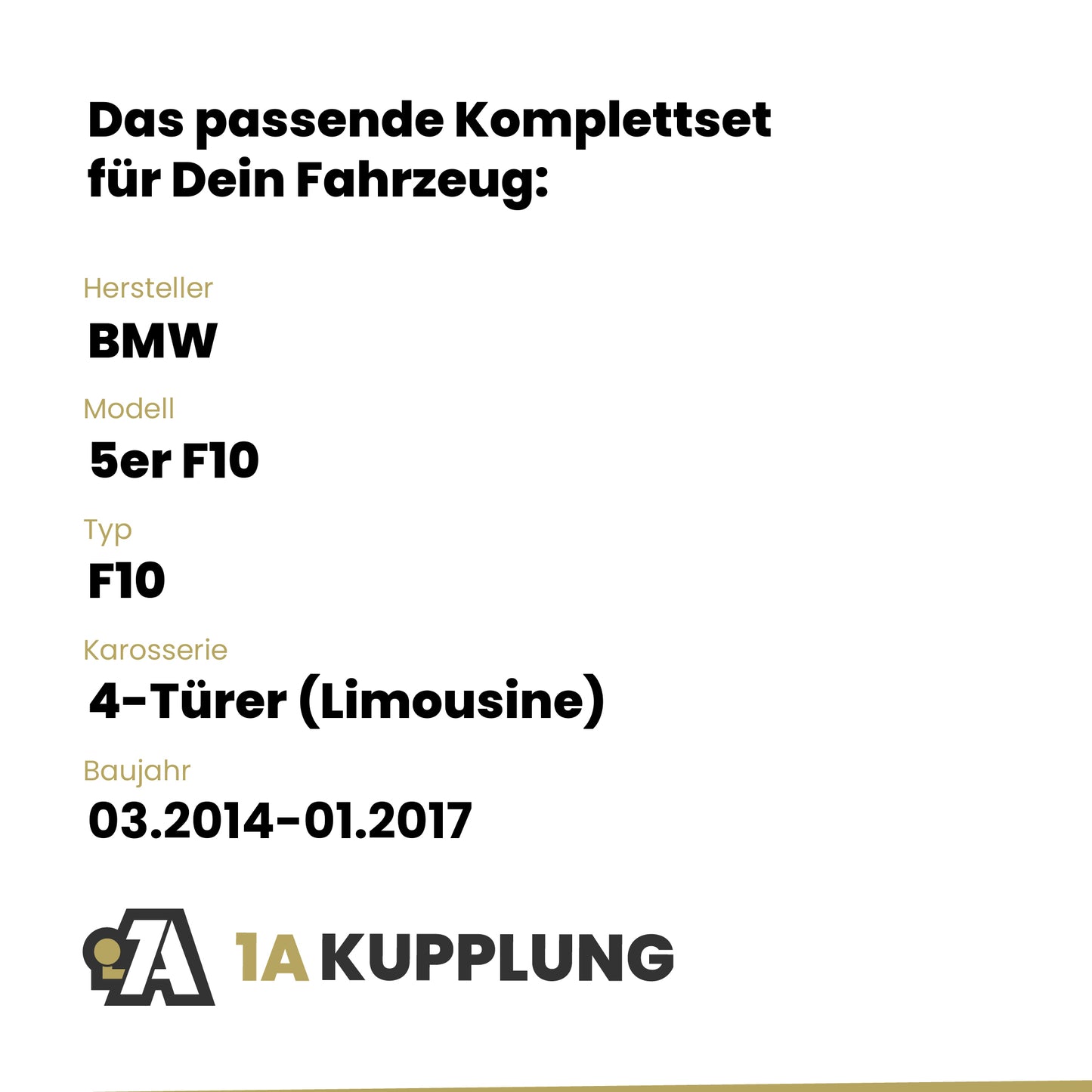 BMW 5er F10 4-Türer (Limousine) 03.2014-01.2017 F10 BRiNK Anhängerkupplung mit JAEGER Elektrosatz