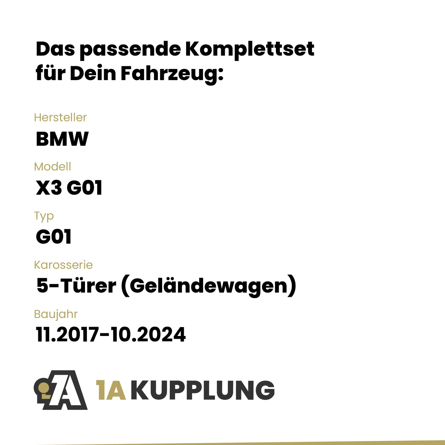 BMW X3 G01 5-Türer (Geländewagen) 11.2017-10.2024 G01 BRiNK Anhängerkupplung mit JAEGER Elektrosatz
