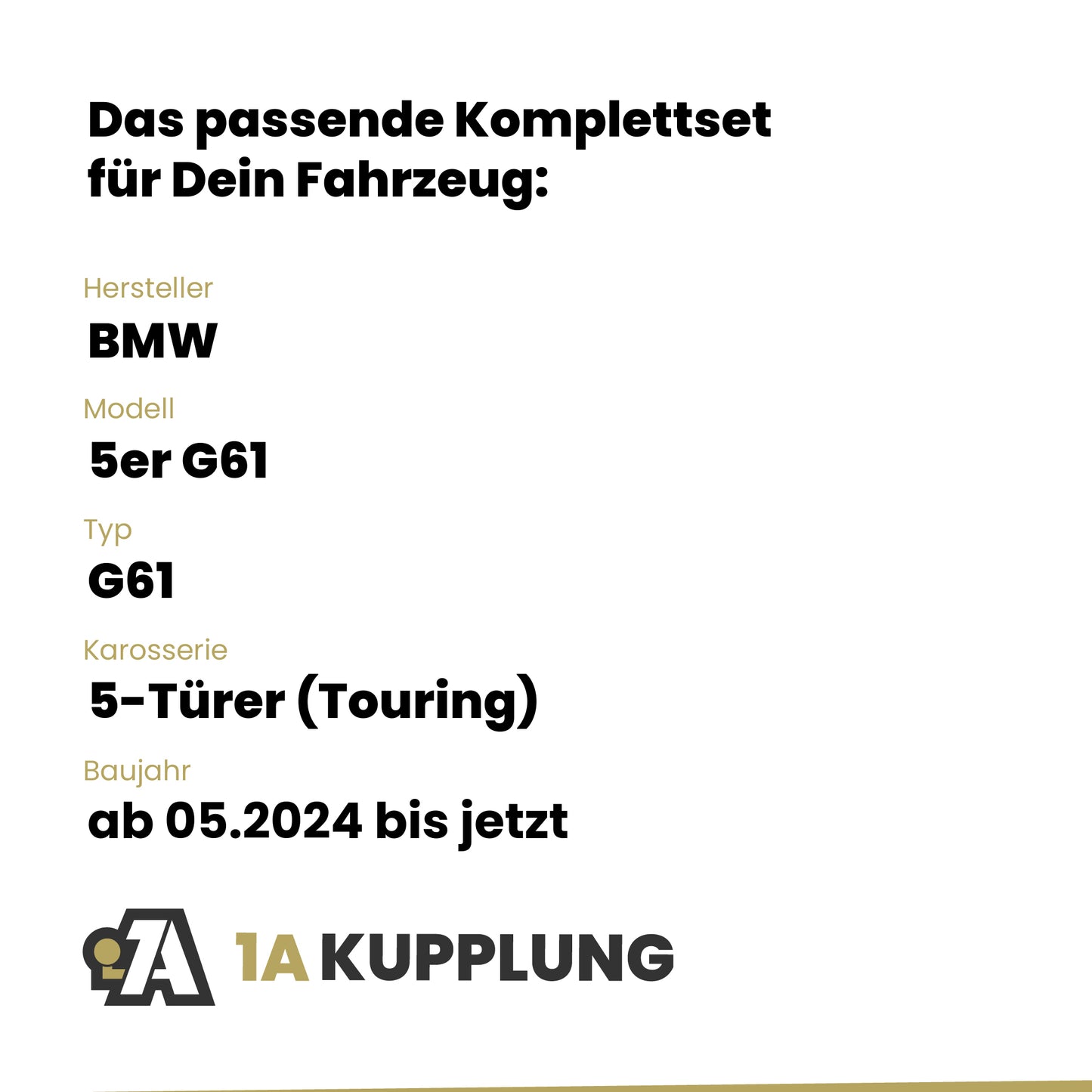 BMW 5er G61 5-Türer (Touring) ab 05.2024 G61 BRiNK Anhängerkupplung mit JAEGER Elektrosatz