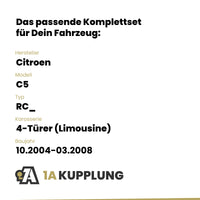Citroen C5 4-Türer (Limousine) 10.2004-03.2008 RC_ BRiNK Anhängerkupplung mit JAEGER Elektrosatz