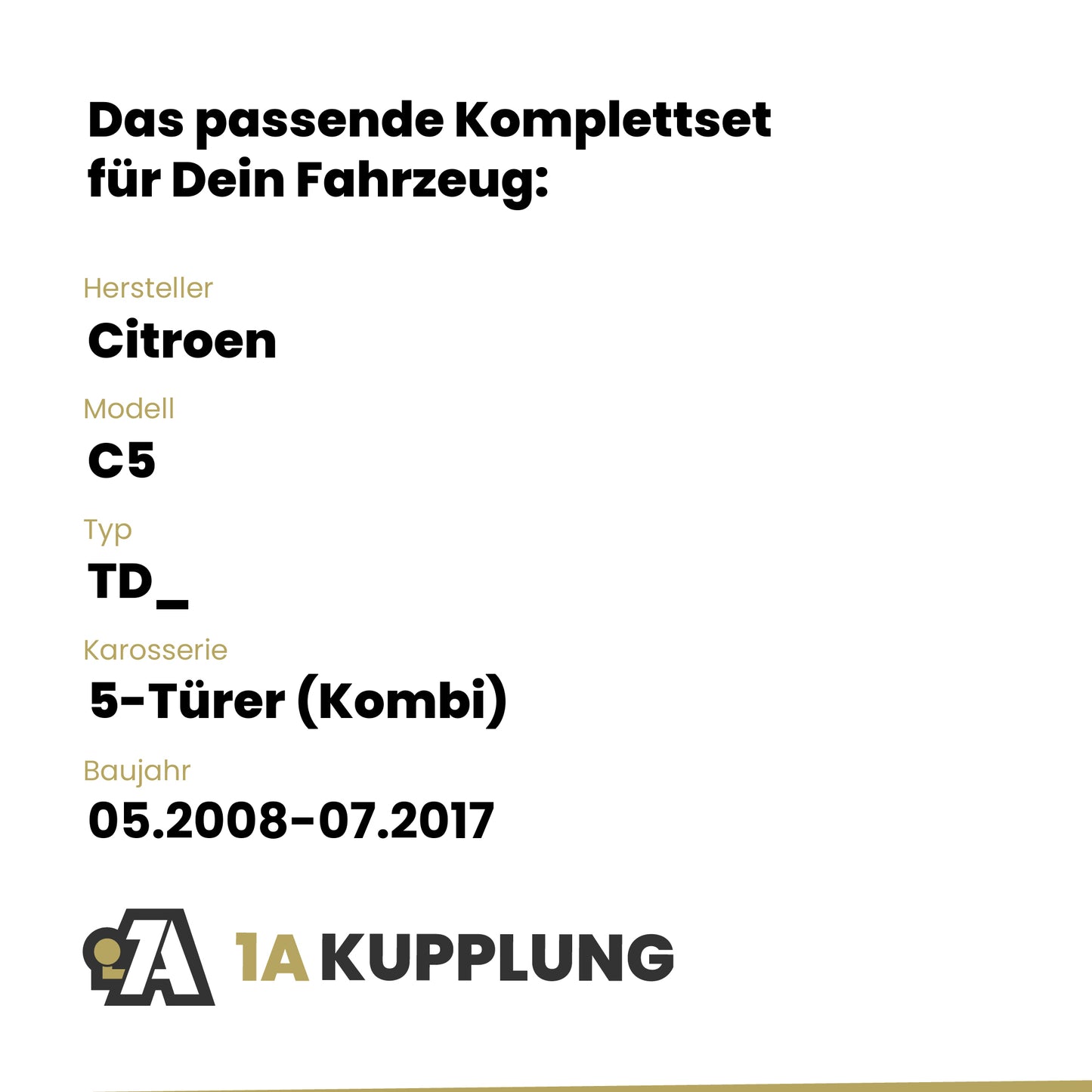 Citroen C5 5-Türer (Kombi) 05.2008-07.2017 TD_ BRiNK Anhängerkupplung mit JAEGER Elektrosatz