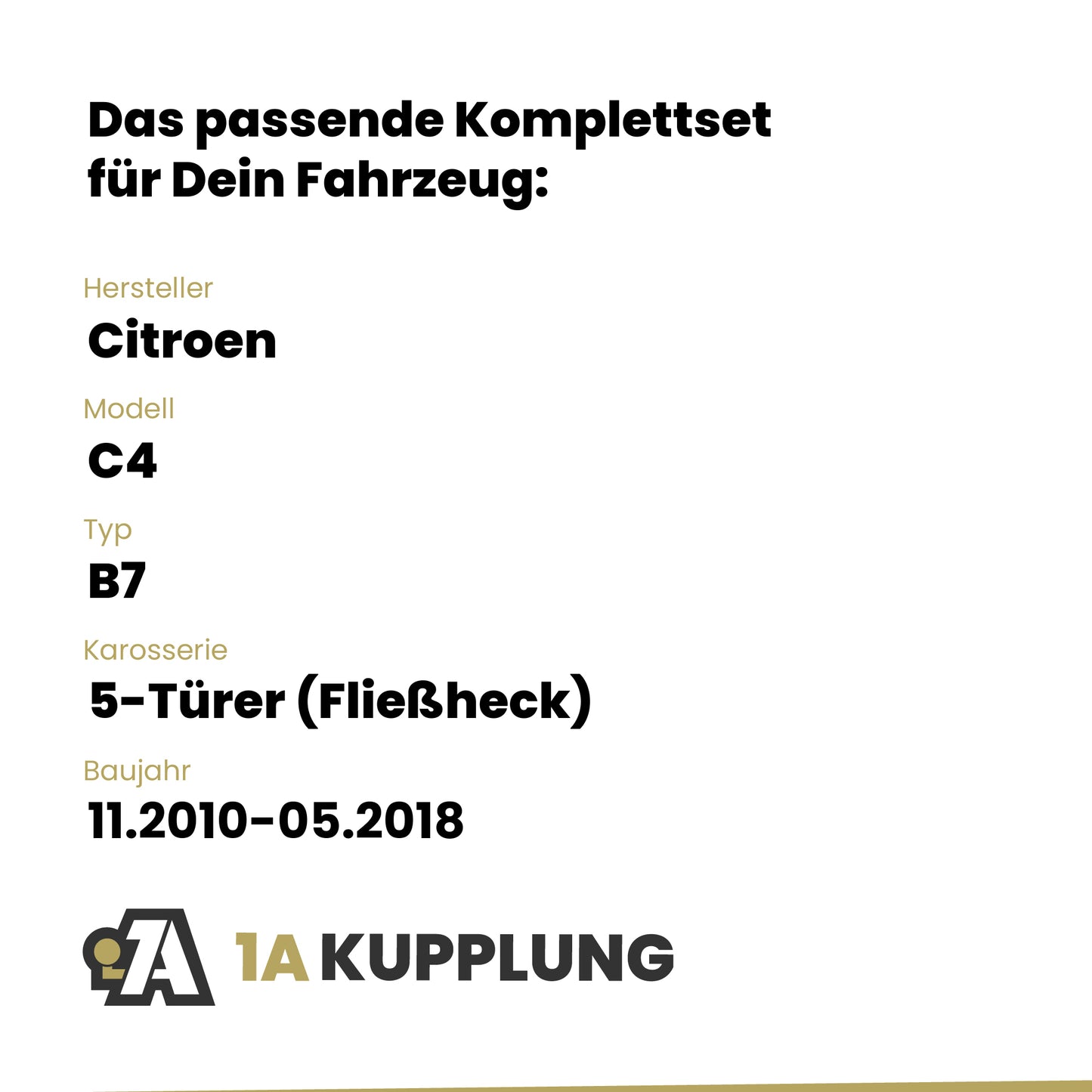 Citroen C4 5-Türer (Fließheck) 11.2010-05.2018 B7 BRiNK Anhängerkupplung mit JAEGER Elektrosatz