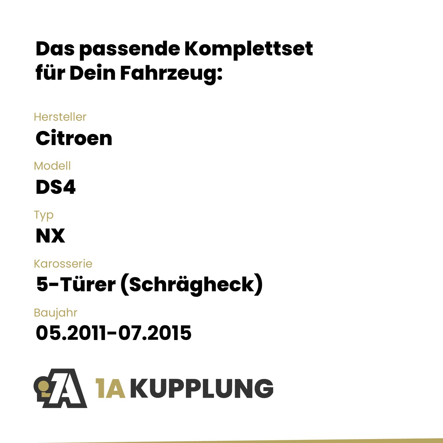 Citroen DS4 5-Türer (Schrägheck) 05.2011-07.2015 NX BRiNK Anhängerkupplung mit JAEGER Elektrosatz