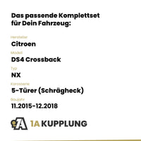 Citroen DS4 Crossback 5-Türer (Schrägheck) 11.2015-12.2018 NX BRiNK Anhängerkupplung mit JAEGER Elektrosatz