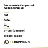 Fiat 500C 2-Türer (Cabriolet) 09.2009-06.2015 312_ BRiNK Anhängerkupplung mit JAEGER Elektrosatz