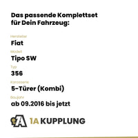 Fiat Tipo SW 5-Türer (Kombi) ab 09.2016 356 BRiNK Anhängerkupplung mit JAEGER Elektrosatz