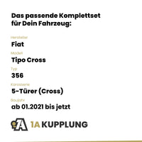 Fiat Tipo Cross 5-Türer (Cross) ab 01.2021 356 BRiNK Anhängerkupplung mit JAEGER Elektrosatz