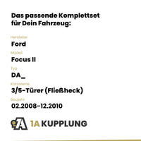 Ford Focus II 3/5-Türer (Fließheck) 02.2008-12.2010 DA_ BRiNK Anhängerkupplung mit JAEGER Elektrosatz