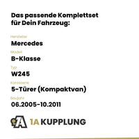 Mercedes B-Klasse 5-Türer (Kompaktvan) 06.2005-10.2011 W245 BRiNK Anhängerkupplung mit JAEGER Elektrosatz