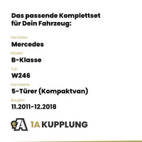 Mercedes B-Klasse 5-Türer (Kompaktvan) 11.2011-12.2018 W246 BRiNK Anhängerkupplung mit JAEGER Elektrosatz