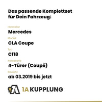 Mercedes CLA Coupe 4-Türer (Coupé) ab 03.2019 C118 BRiNK Anhängerkupplung mit JAEGER Elektrosatz