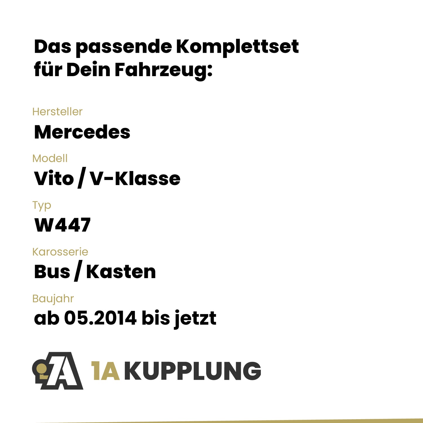 Mercedes Vito / V-Klasse Bus / Kasten 05.2014-02.2024 W447 BRiNK Anhängerkupplung mit JAEGER Elektrosatz