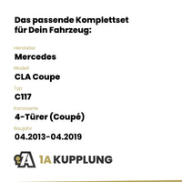 Mercedes CLA Coupe 4-Türer (Coupé) 04.2013-04.2019 C117 BRiNK Anhängerkupplung mit JAEGER Elektrosatz
