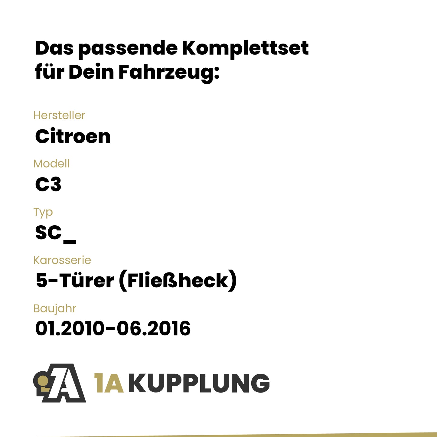 Citroen C3 5-Türer (Fließheck) 01.2010-06.2016 SC_ BRiNK Anhängerkupplung mit JAEGER Elektrosatz