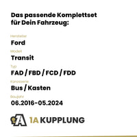 Ford Transit Bus / Kasten 06.2016-05.2019 FAD / FBD / FCD / FDD BRiNK Anhängerkupplung mit JAEGER Elektrosatz