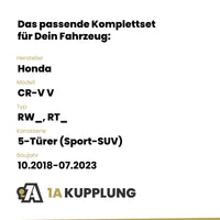 Honda CR-V V 5-Türer (Sport-SUV) 10.2018-07.2023 RW_, RT_ BRiNK Anhängerkupplung mit JAEGER Elektrosatz