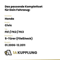 Honda Civic 5-Türer (Fließheck) 01.2006-12.2011 FK1 / FK2 / FK3 BRiNK Anhängerkupplung mit JAEGER Elektrosatz