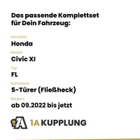 Honda Civic XI 5-Türer (Fließheck) ab 09.2022 FL BRiNK Anhängerkupplung mit JAEGER Elektrosatz