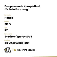 Honda ZR-V 5-Türer (Sport-SUV) ab 09.2023 RZ BRiNK Anhängerkupplung mit JAEGER Elektrosatz