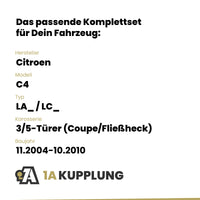 Citroen C4 3/5-Türer (Coupe/Fließheck) 11.2004-10.2010 LA_ / LC_ BRiNK Anhängerkupplung mit JAEGER Elektrosatz