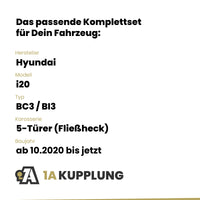 Hyundai i20 5-Türer (Fließheck) ab 10.2020 BC3 / BI3 BRiNK Anhängerkupplung mit JAEGER Elektrosatz