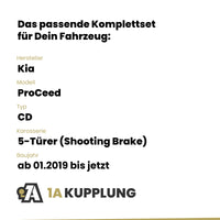 Kia ProCeed 5-Türer (Shooting Brake) ab 01.2019 CD BRiNK Anhängerkupplung mit JAEGER Elektrosatz