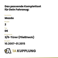 Mazda 2 3/5-Türer (Fließheck) 10.2007-01.2015 DE BRiNK Anhängerkupplung mit JAEGER Elektrosatz