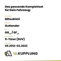 Mitsubishi Outlander 5-Türer (SUV) 09.2012-03.2022 GG_ / GF_ BRiNK Anhängerkupplung mit JAEGER Elektrosatz